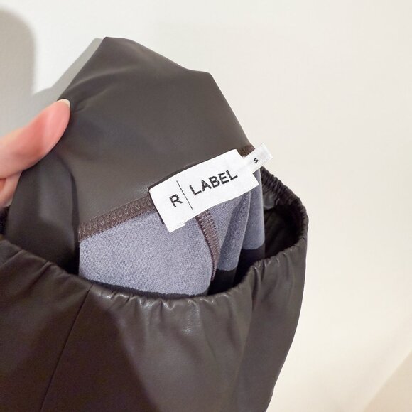 NWT The Reset - R Label Vegan Leather Legging Pants in Espresso/Charcoal Small - Picture 3 of 4